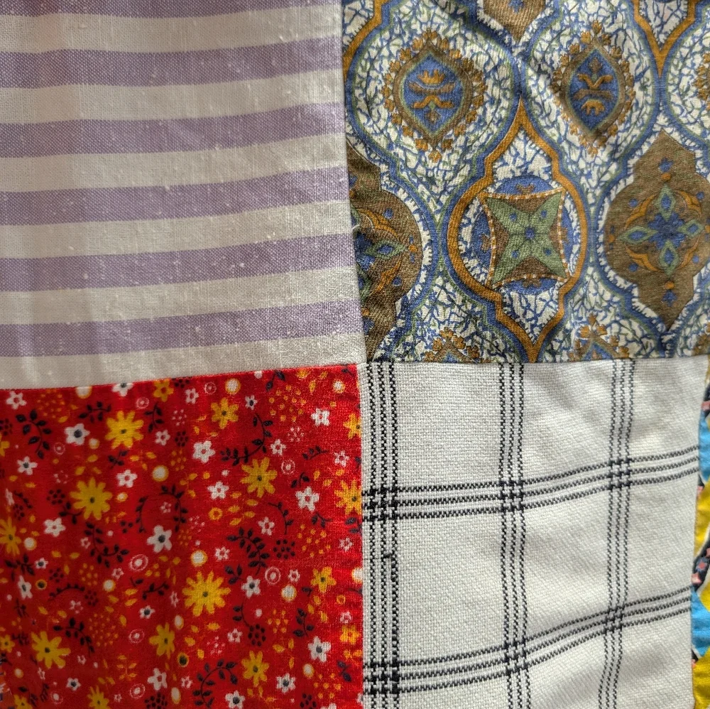 Vintage Bed Cover Fabric From 1970 Patchwork Fabric Ruffle All The Way Around